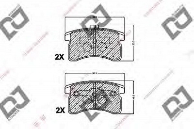 DJ PARTS bp1422 -  Комплект тормозных колодок, дисковый тормоз
